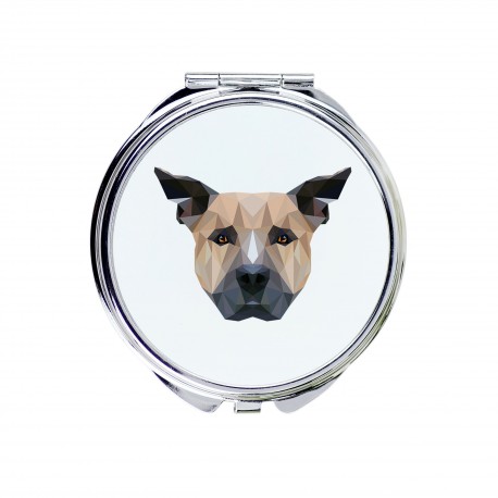 Japanischer Akita - Taschenspiegel mit einem Bild eines Hundes.