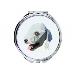 A new collection with the geometric dog A pocket mirror with a Amstaff dog