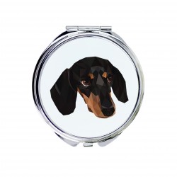 Specchietto tascabile con immagine di cane.