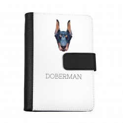 Carnet de notes, livre avec un chien Dobermann. Une nouvelle collection avec le chien géométrique