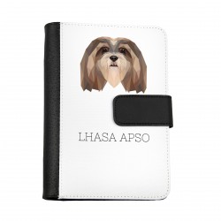 Carnet de notes, livre avec un chien Lhasa Apso. Une nouvelle collection avec le chien géométrique