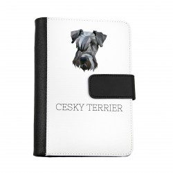 Carnet de notes, livre avec un chien Terrier Tchèque. Une nouvelle collection avec le chien géométrique