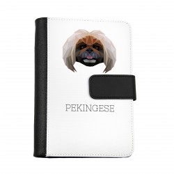 Notebook, book with a Pekingese dog. A new collection with the geometric dog