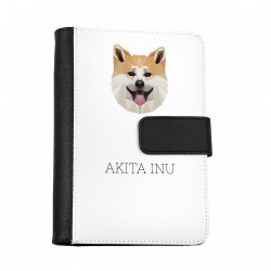 Carnet de notes, livre avec un chien Akita inu. Une nouvelle collection avec le chien géométrique