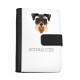 Cuaderno, libro con un perro Schnauzer. Una nueva colección con el perro geométrico