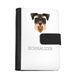 Carnet de notes, livre avec un chien Schnauzer. Une nouvelle collection avec le chien géométrique