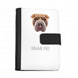 Carnet de notes, livre avec un chien Shar Pei. Une nouvelle collection avec le chien géométrique
