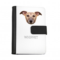 Carnet de notes, livre avec un chien Lévrier Whippet . Une nouvelle collection avec le chien géométrique