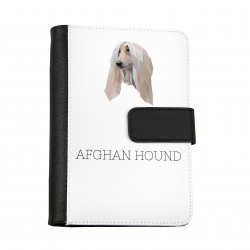 Carnet de notes, livre avec un chien Lévrier afghan. Une nouvelle collection avec le chien géométrique