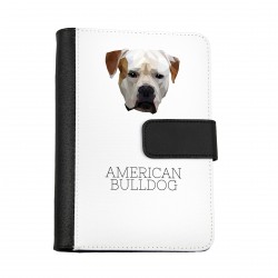 Carnet de notes, livre avec un chien Bouledogue américain. Une nouvelle collection avec le chien géométrique