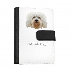 Carnet de notes, livre avec un chien Bichon havanais. Une nouvelle collection avec le chien géométrique