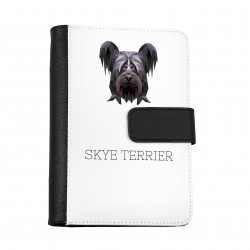 Carnet de notes, livre avec un chien Skye Terrier. Une nouvelle collection avec le chien géométrique