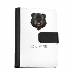 Notebook, book with a Flandres Cattle Dog dog. A new collection with the geometric dog