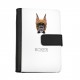 Carnet de notes, livre avec un chien Boxer cropped. Une nouvelle collection avec le chien géométrique
