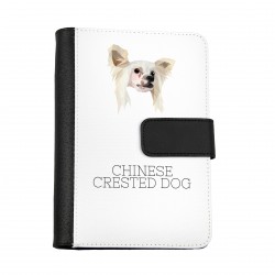 Carnet de notes, livre avec un chien Chien chinois à crête. Une nouvelle collection avec le chien géométrique
