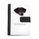 Cuaderno, libro con un perro Dobermann uncropped. Una nueva colección con el perro geométrico