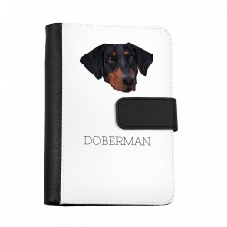 Notebook, book with a Dobermann uncropped dog. A new collection with the geometric dog