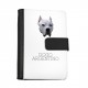 Cuaderno, libro con un perro Dogo argentino. Una nueva colección con el perro geométrico