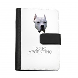Cuaderno, libro con un perro Dogo argentino. Una nueva colección con el perro geométrico