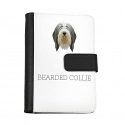 Notebook, book with a Bearded Collie dog. A new collection with the geometric dog