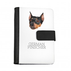 Carnet de notes, livre avec un chien Pinscher allemand. Une nouvelle collection avec le chien géométrique