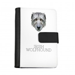 Carnet de notes, livre avec un chien Lévrier irlandais. Une nouvelle collection avec le chien géométrique