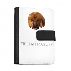 Cuaderno, libro con un perro Dogo del Tíbet. Una nueva colección con el perro geométrico