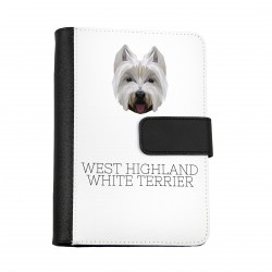 Notebook, book with a West Highland White Terrier dog. A new collection with the geometric dog