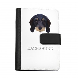 Notebook, book with a Dachshund wirehaired dog. A new collection with the geometric dog