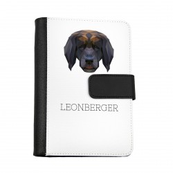 Carnet de notes, livre avec un chien Leoneberg. Une nouvelle collection avec le chien géométrique