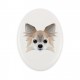 Una placa de cerámica con un perro Chihuahua (2). Perro geométrico.