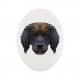Una lapide in ceramica con un cane Leoneberger. Cane geometrico