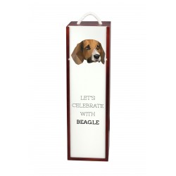Beagle inglés - Caja de vino con una imagen de perro.