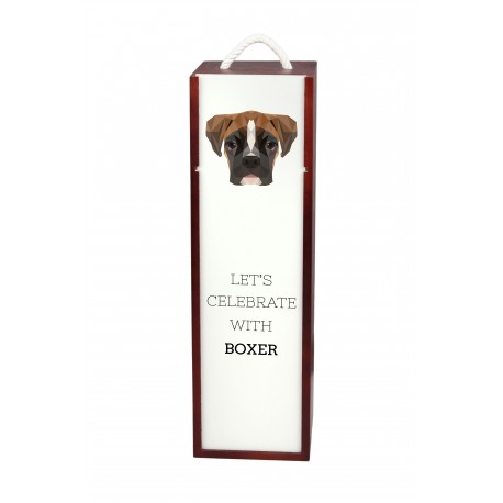 Akita - Boîte pour le vin avec l'image d'un chien.