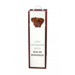Dogue de Bordeaux - Caja de vino con una imagen de perro.