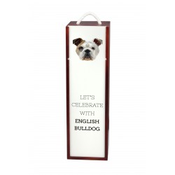 Bulldog inglés - Caja de vino con una imagen de perro.