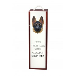 Pastore tedesco - Scatola per vino con immagine di cane.
