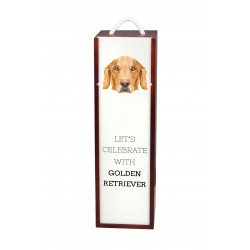 Cobrador dorado - Caja de vino con una imagen de perro.