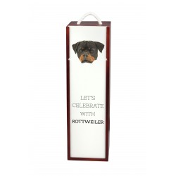 Let’s celebrate with Rottweiler. A wine box with the geometric dog