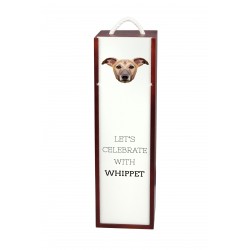 Whippet - Caja de vino con una imagen de perro.