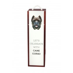 Mastín italiano - Caja de vino con una imagen de perro.