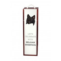 Let’s celebrate with Belgian Shepherd. A wine box with the geometric dog