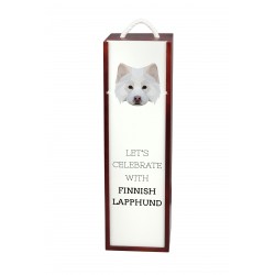 Let’s celebrate with Finnish Lapphund. A wine box with the geometric dog