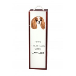 Let’s celebrate with Cavalier King Charles Spaniel. A wine box with the geometric dog
