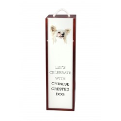 Chien chinois à crête - Boîte pour le vin avec l'image d'un chien.