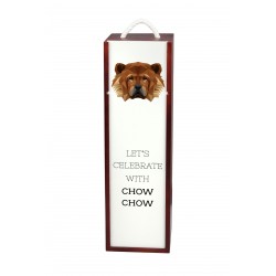 Chow chow - Caja de vino con una imagen de perro.