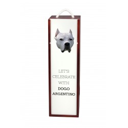 Dogo argentino - Caja de vino con una imagen de perro.