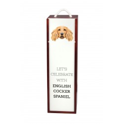 Cocker spaniel inglés - Caja de vino con una imagen de perro.