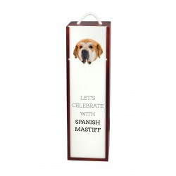 Mastín español - Caja de vino con una imagen de perro.