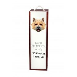 Norwich Terrier - Boîte pour le vin avec l'image d'un chien.